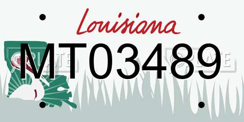 MT03489 Louisiana License Plate