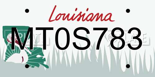 MT0S783 Louisiana License Plate