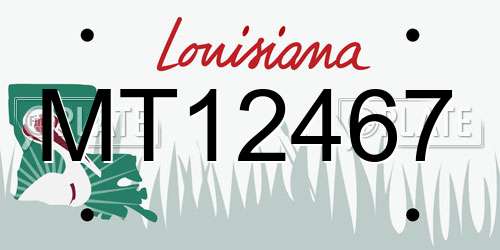 MT12467 Louisiana License Plate