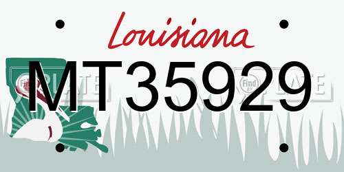 MT35929 Louisiana License Plate
