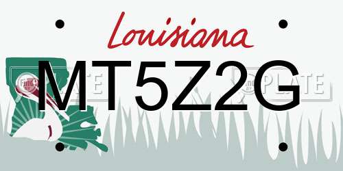 MT5Z2G Louisiana License Plate
