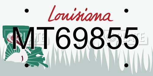 MT69855 Louisiana License Plate