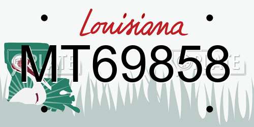 MT69858 Louisiana License Plate