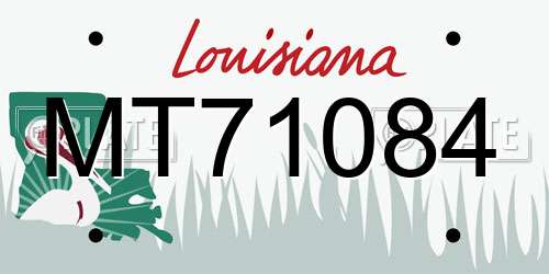 MT71084 Louisiana License Plate