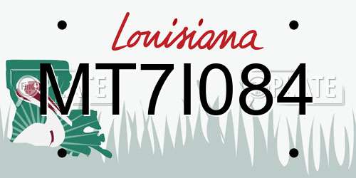 MT7I084 Louisiana License Plate
