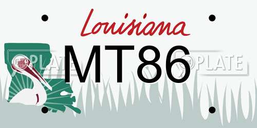 MT86 Louisiana License Plate