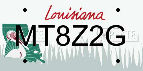 MT8Z2G Louisiana License Plate