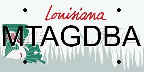 MTAGDBA Louisiana License Plate