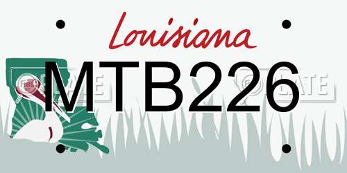 MTB226 Louisiana License Plate