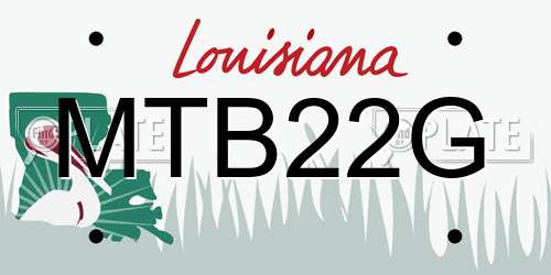 MTB22G Louisiana License Plate