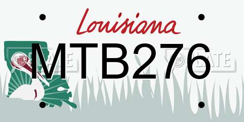 MTB276 Louisiana License Plate