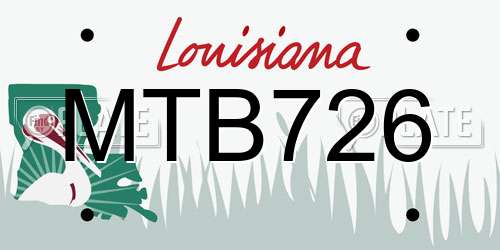 MTB726 Louisiana License Plate