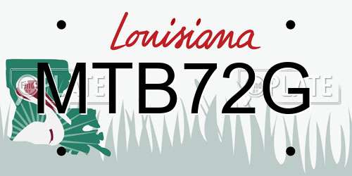 MTB72G Louisiana License Plate