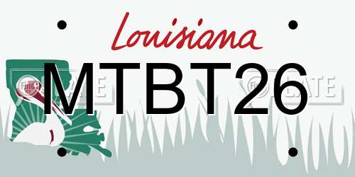 MTBT26 Louisiana License Plate