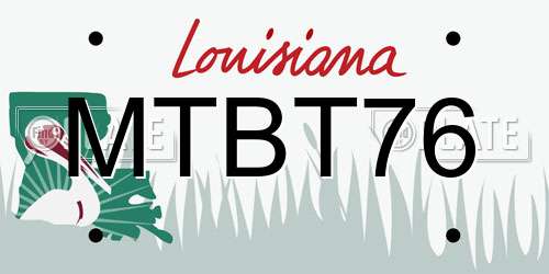 MTBT76 Louisiana License Plate