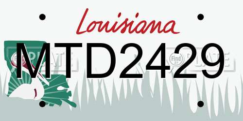 MTD2429 Louisiana License Plate