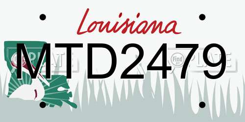 MTD2479 Louisiana License Plate