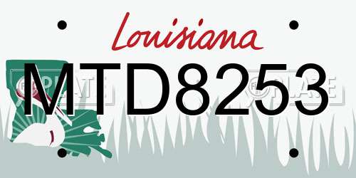 MTD8253 Louisiana License Plate
