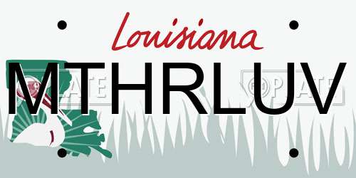 MTHRLUV Louisiana License Plate