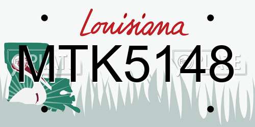 MTK5148 Louisiana License Plate