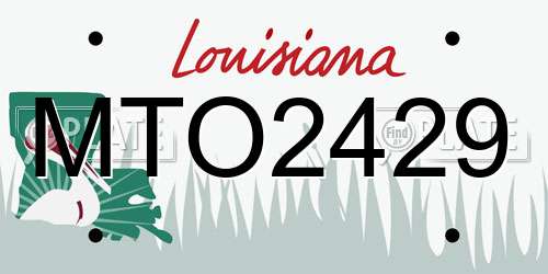 MTO2429 Louisiana License Plate
