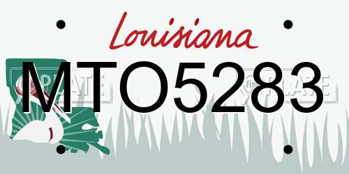 MTO5283 Louisiana License Plate