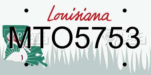 MTO5753 Louisiana License Plate