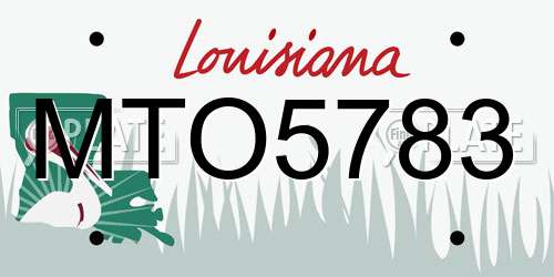 MTO5783 Louisiana License Plate