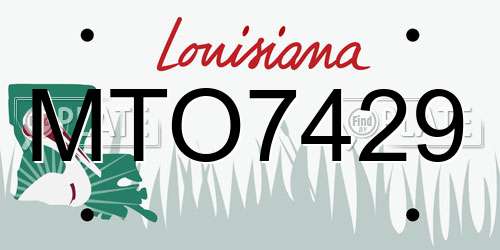 MTO7429 Louisiana License Plate
