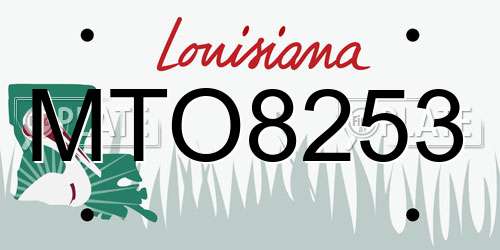 MTO8253 Louisiana License Plate