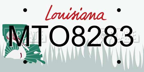 MTO8283 Louisiana License Plate