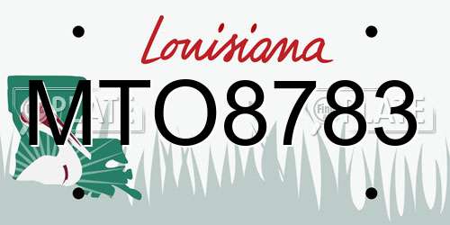 MTO8783 Louisiana License Plate