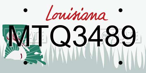 MTQ3489 Louisiana License Plate