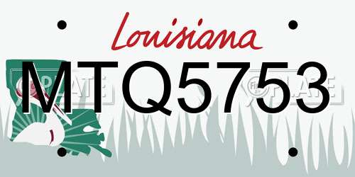 MTQ5753 Louisiana License Plate