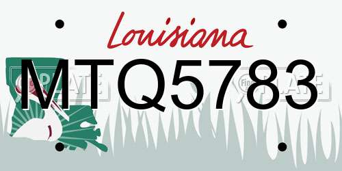 MTQ5783 Louisiana License Plate