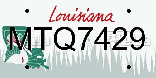 MTQ7429 Louisiana License Plate