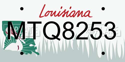 MTQ8253 Louisiana License Plate