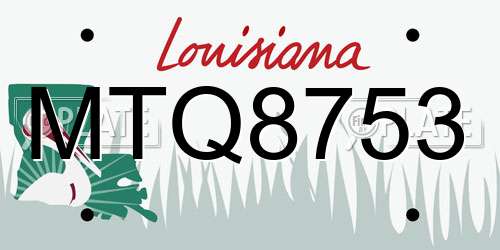 MTQ8753 Louisiana License Plate