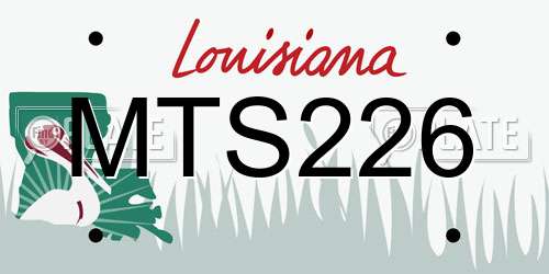 MTS226 Louisiana License Plate