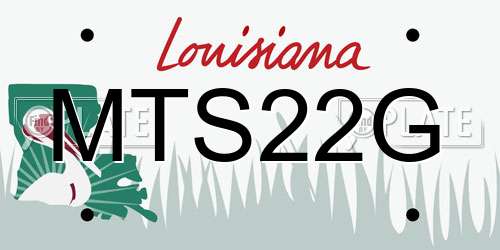 MTS22G Louisiana License Plate