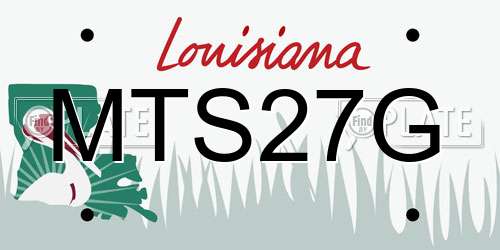 MTS27G Louisiana License Plate