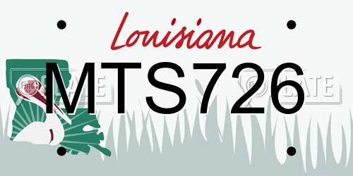 MTS726 Louisiana License Plate