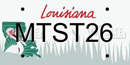 MTST26 Louisiana License Plate