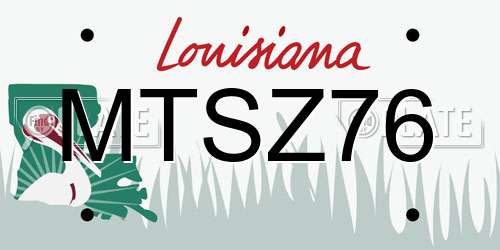 MTSZ76 Louisiana License Plate