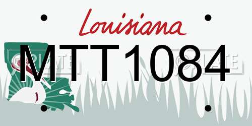 MTT1084 Louisiana License Plate