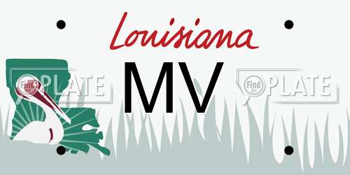 MV Louisiana License Plate