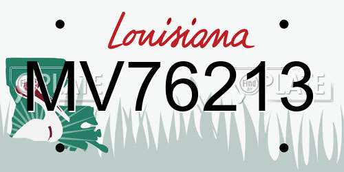 MV76213 Louisiana License Plate