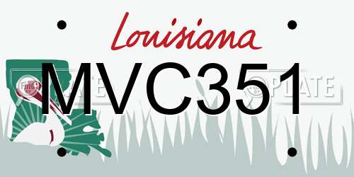 MVC351 Louisiana License Plate