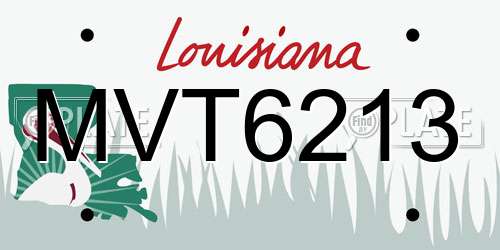 MVT6213 Louisiana License Plate