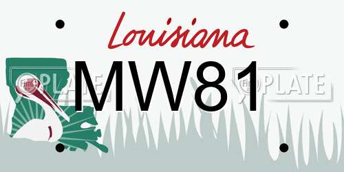 MW81 Louisiana License Plate